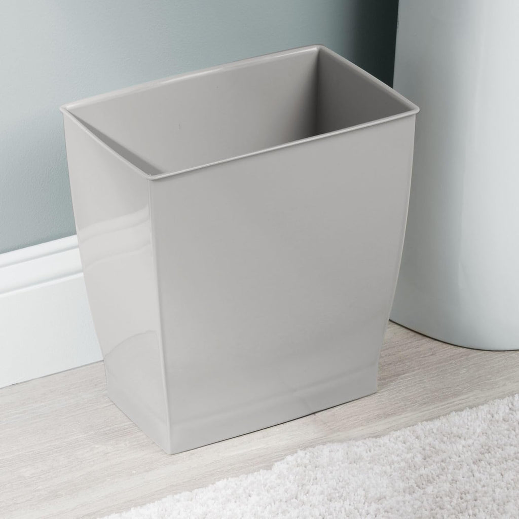 iDesign Small Bathroom Trash Can, Ideal for Primary and Guest Bathroom or Office, Gray, Made in USA
