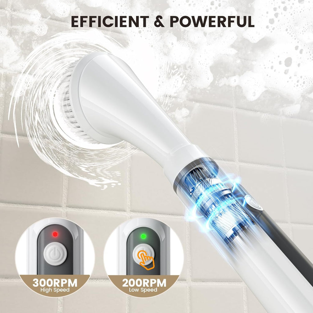 Electric Spin Scrubber Brush - Rechargeable Cordless Cleaning Brush with Full-Body IPX7 Waterproof