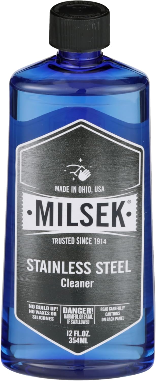 Milsek Stainless Steel Cleaner & Microfiber Cloth, 12-Ounce