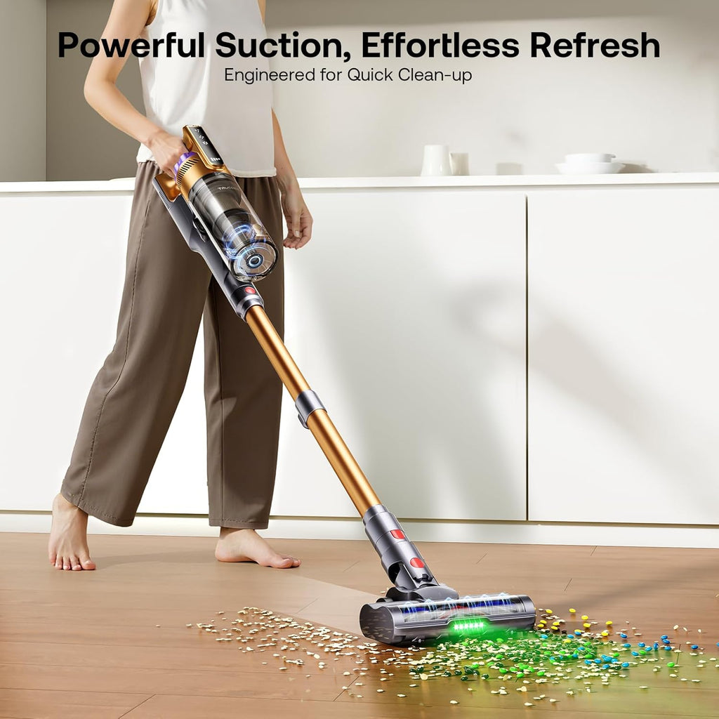 Trucozie Cordless Vacuum Cleaner with Self-Standing, 50 mins Runtime Lightweight Stick Vacuum with