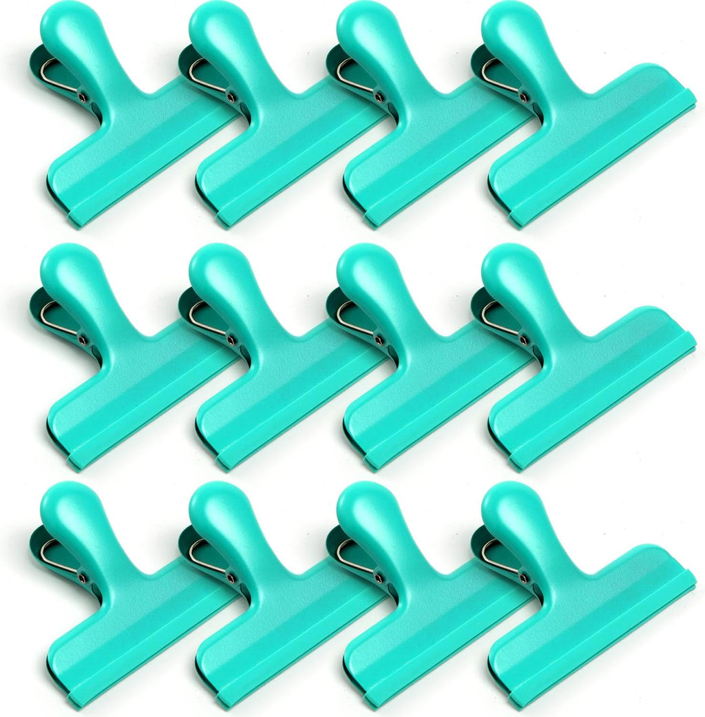 HOUSE AGAIN Chip Clips, 12 Pack Stainless Steel Chip Bag Clips Covered with Silicone, NO More Sharp