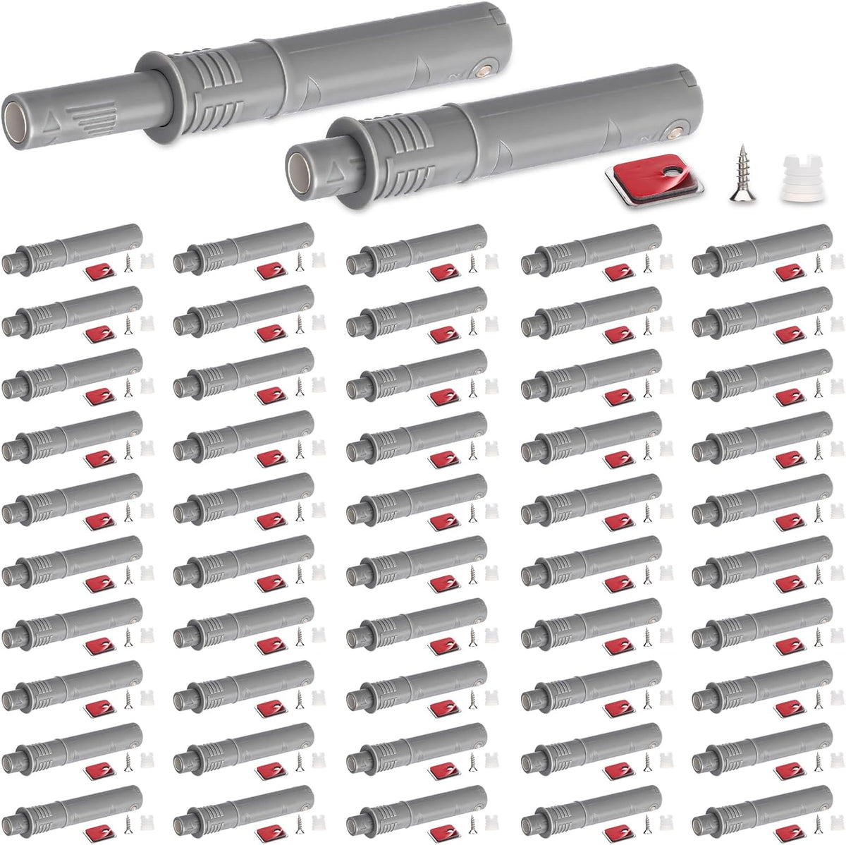 Lounsweer 50 Pack Magnetic Push Latches for Cabinet Door 2.87 Inches Short Push to Open Cabinet