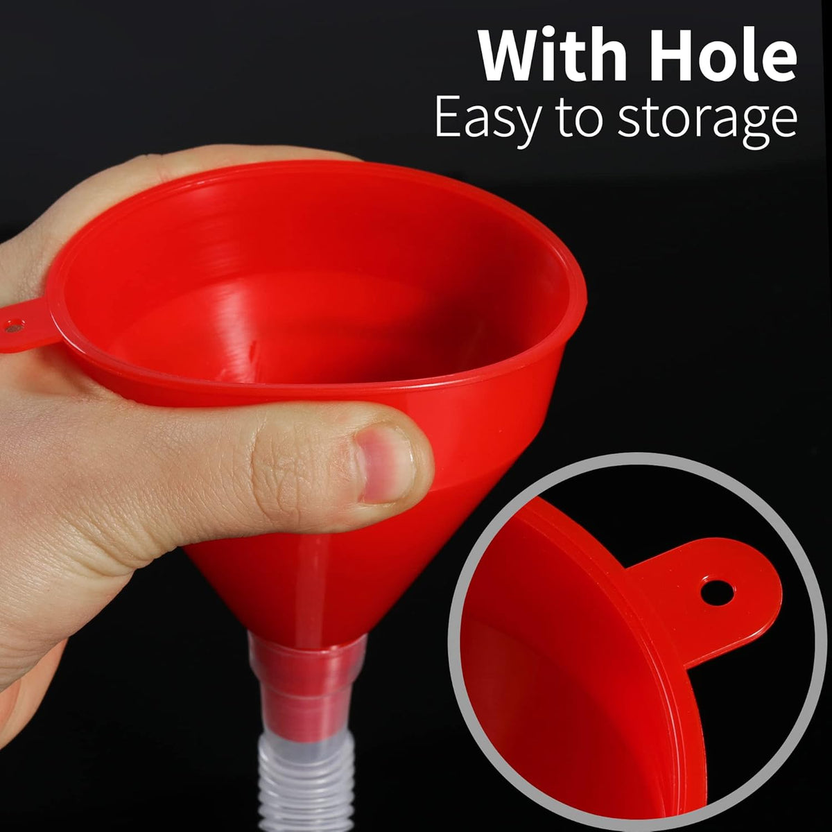 Small Flexible Fuel Funnel with Long Hose Plastic Wide Mouth Filling Funnel Car Funnel for Engine