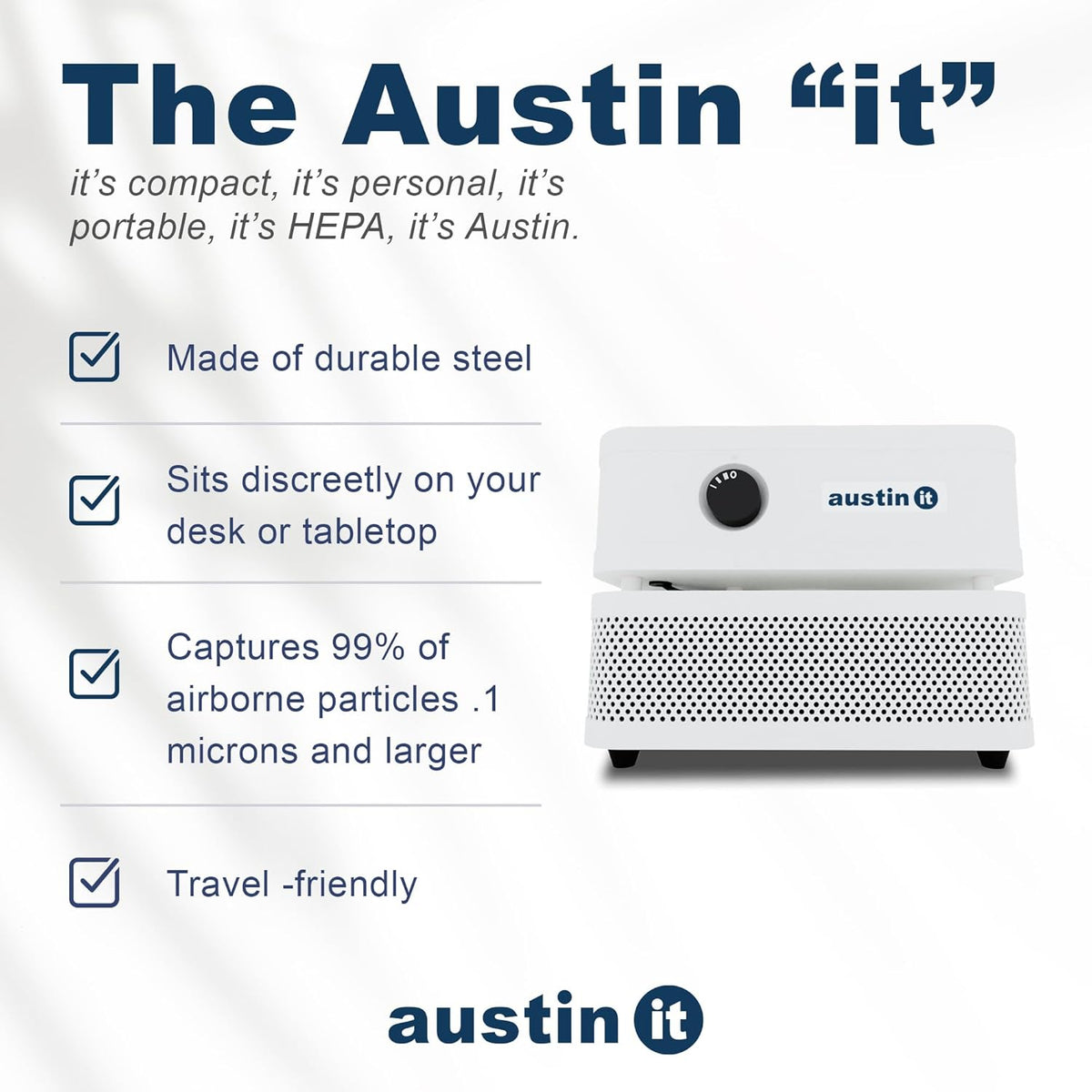 Austin Air it Personal Air Purifier - Sleek Allergy Air Purifier for Office & Room - Capturesf