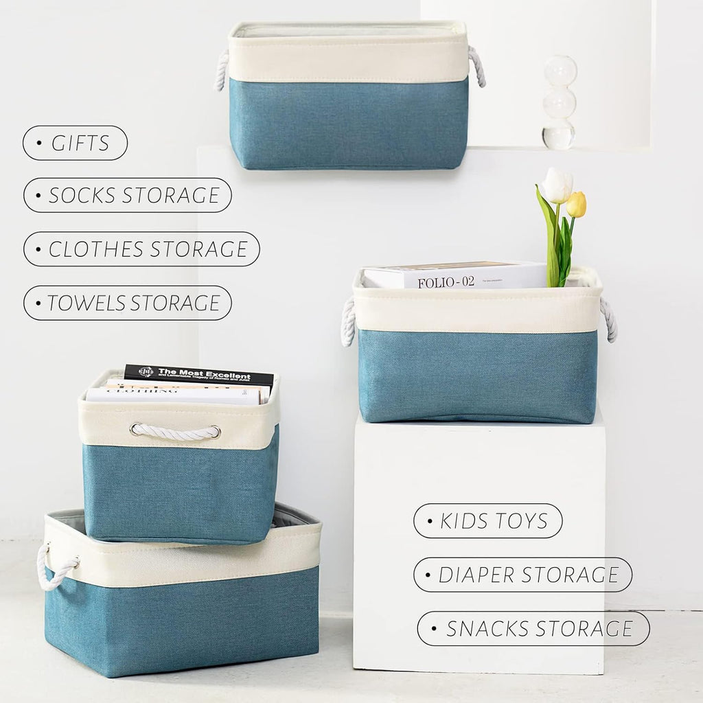 TcaFmac Storage Basket for Organizing - Large 4 Pack Fabric Storage Bins Baskets for Shelves with