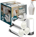 FORID Small Drawstring Trash Bags - 4 Gallon Plastic Garbage Bags 240 Counts White Trash Can Liners