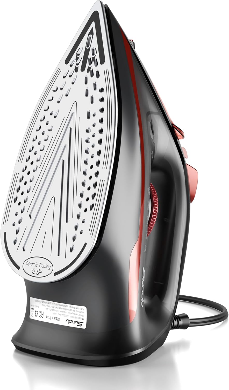 Irons Steamer for Clothes, Non-Stick Ceramic Soleplate, 500 Microsteam Holes, Powerful Steam Iron