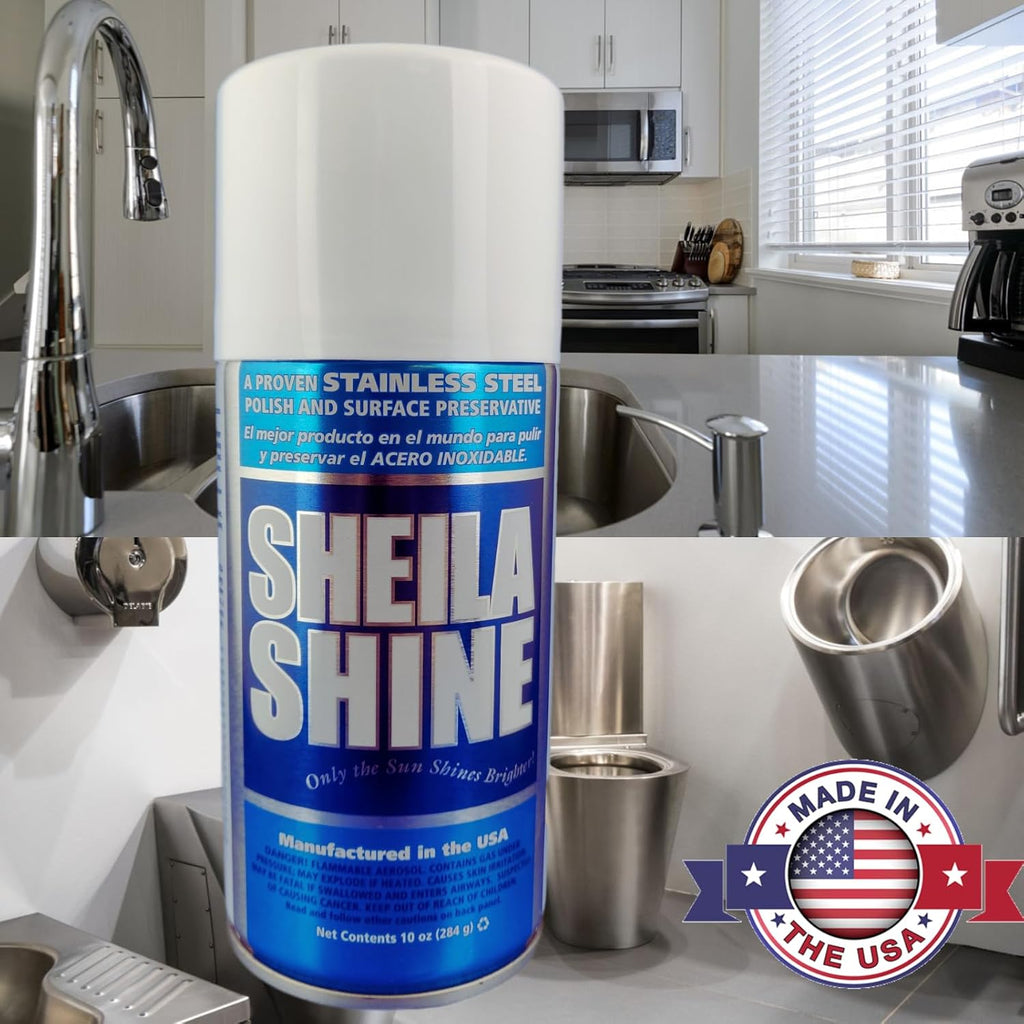 Sheila Shine 2 x 10 Oz. Stainless Steel Cleaner and Polish Aerosol Spray, Protect Household Kitchen