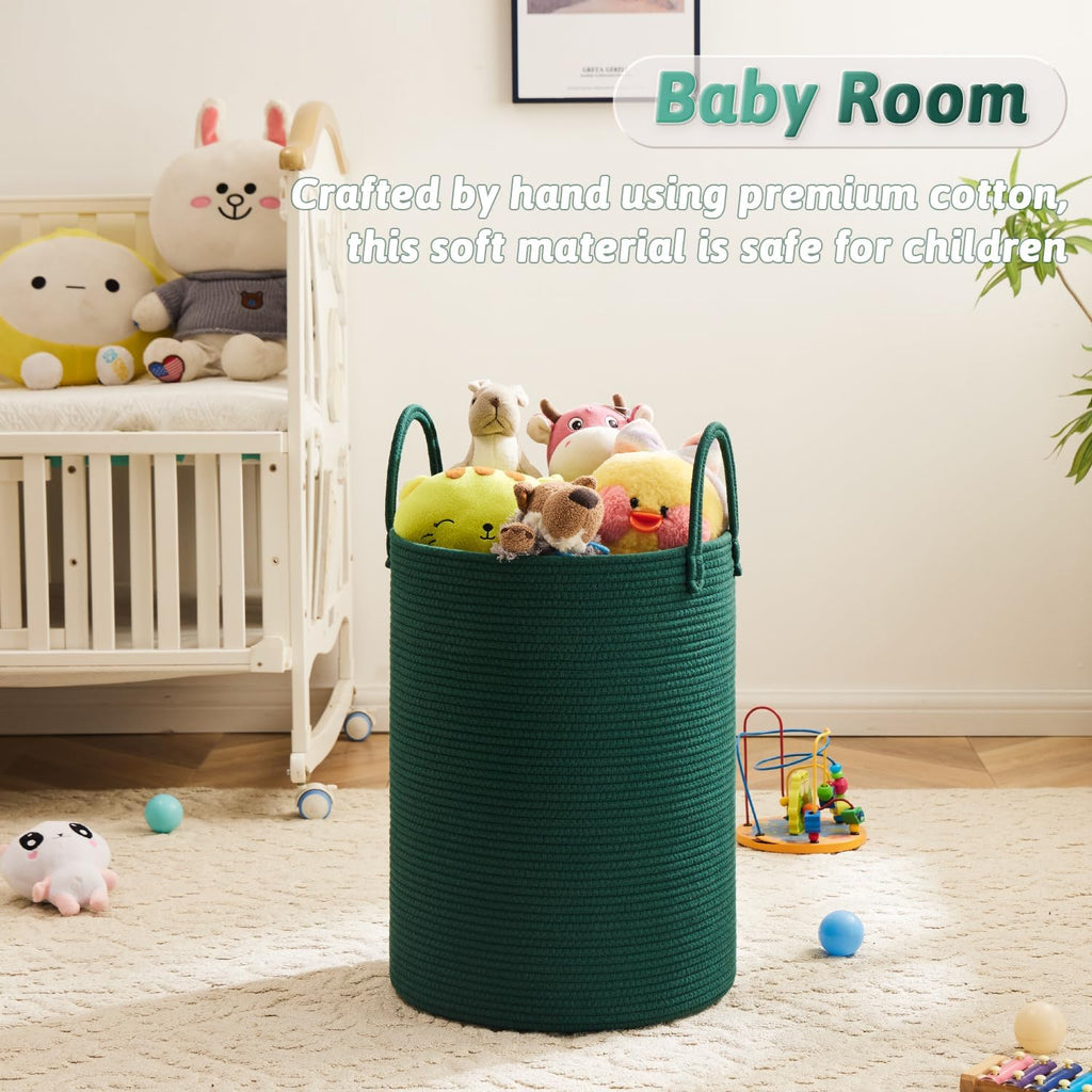 Laundry Basket,Woven Cotton Rope Laundry Hamper,100L for Decorative Storage of Dirty Clothes,Toys