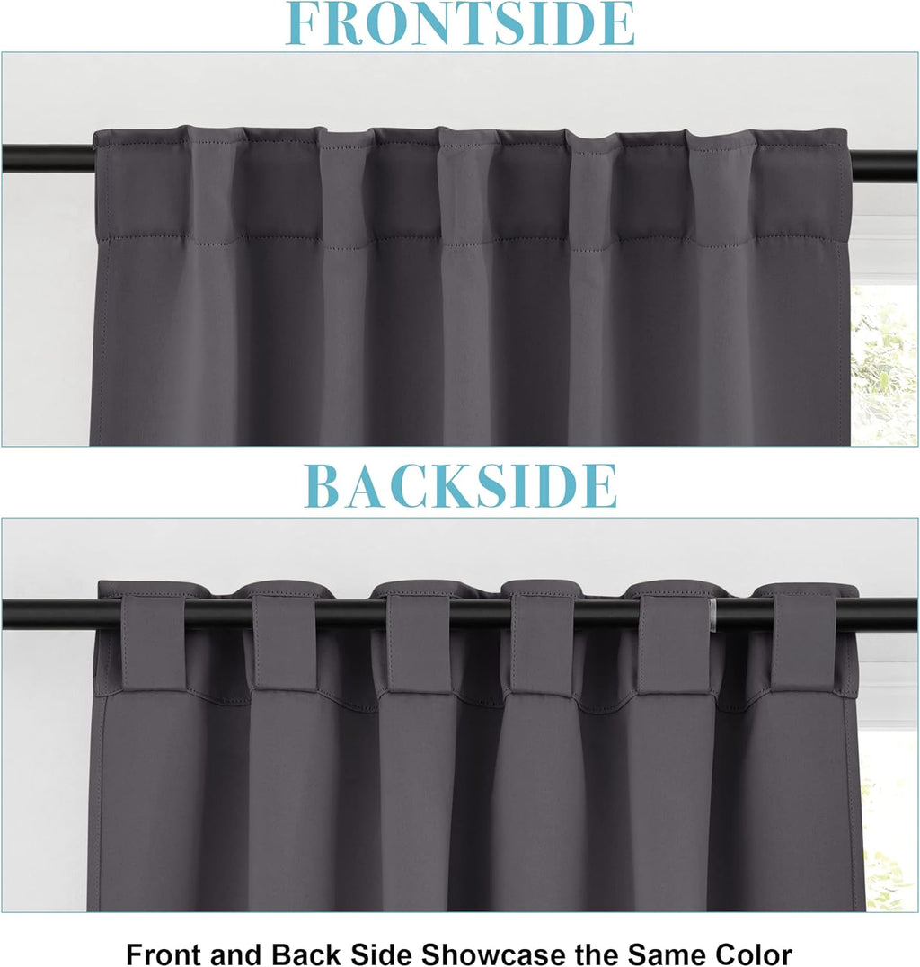 RYB HOME Bathroom Curtains Blackout - Thermal Insulating Privacy Small Window Curtains Short for