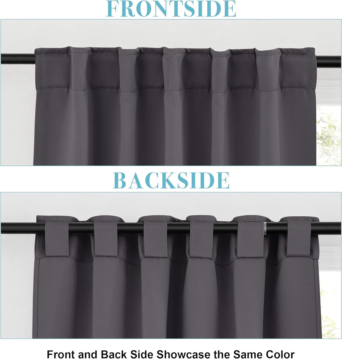 RYB HOME Bathroom Curtains Blackout - Thermal Insulating Privacy Small Window Curtains Short for