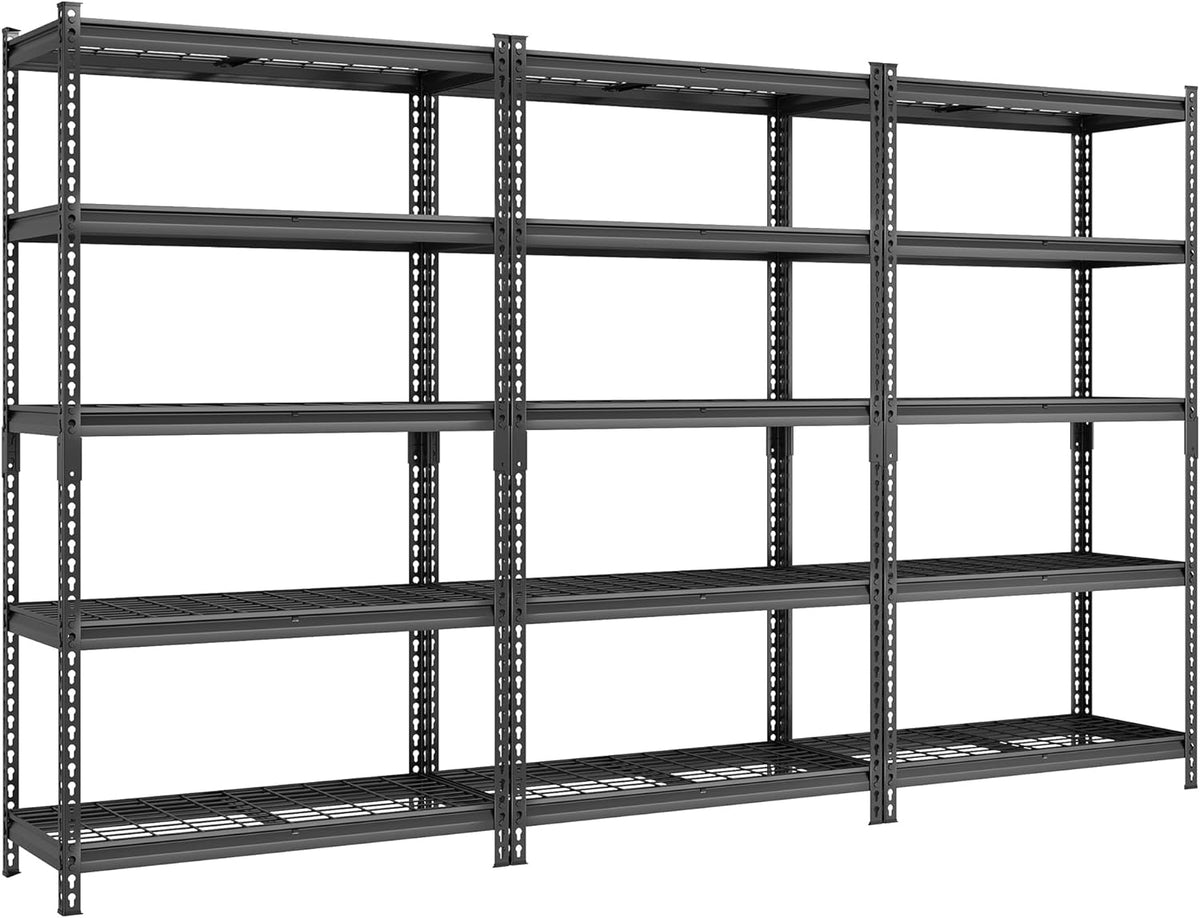 SONGMICS 5-Tier Storage Shelves, Heavy-Duty Garage Shelving, Adjustable Shelving Unit, Steel Shelf