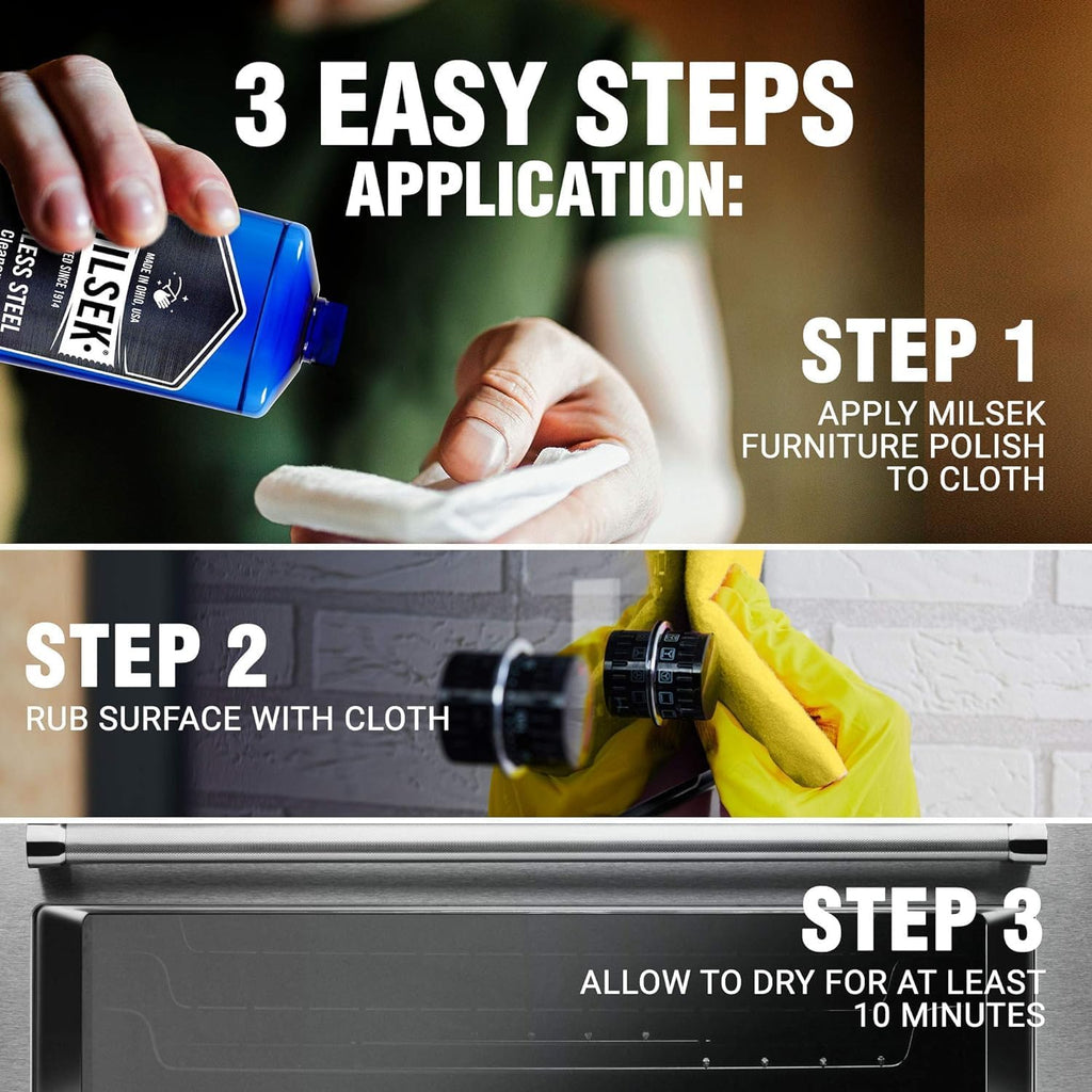 Milsek Stainless Steel Cleaner - Multipurpose Cleaning Supplies for Home and Kitchen Appliances