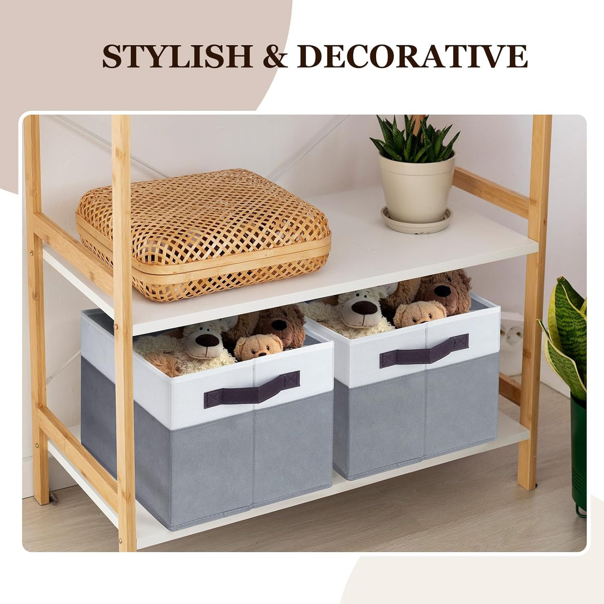 Criusia 12 Pack Large Storage Baskets for Shelves | Fabric Closet Organizers and Storage Bins with