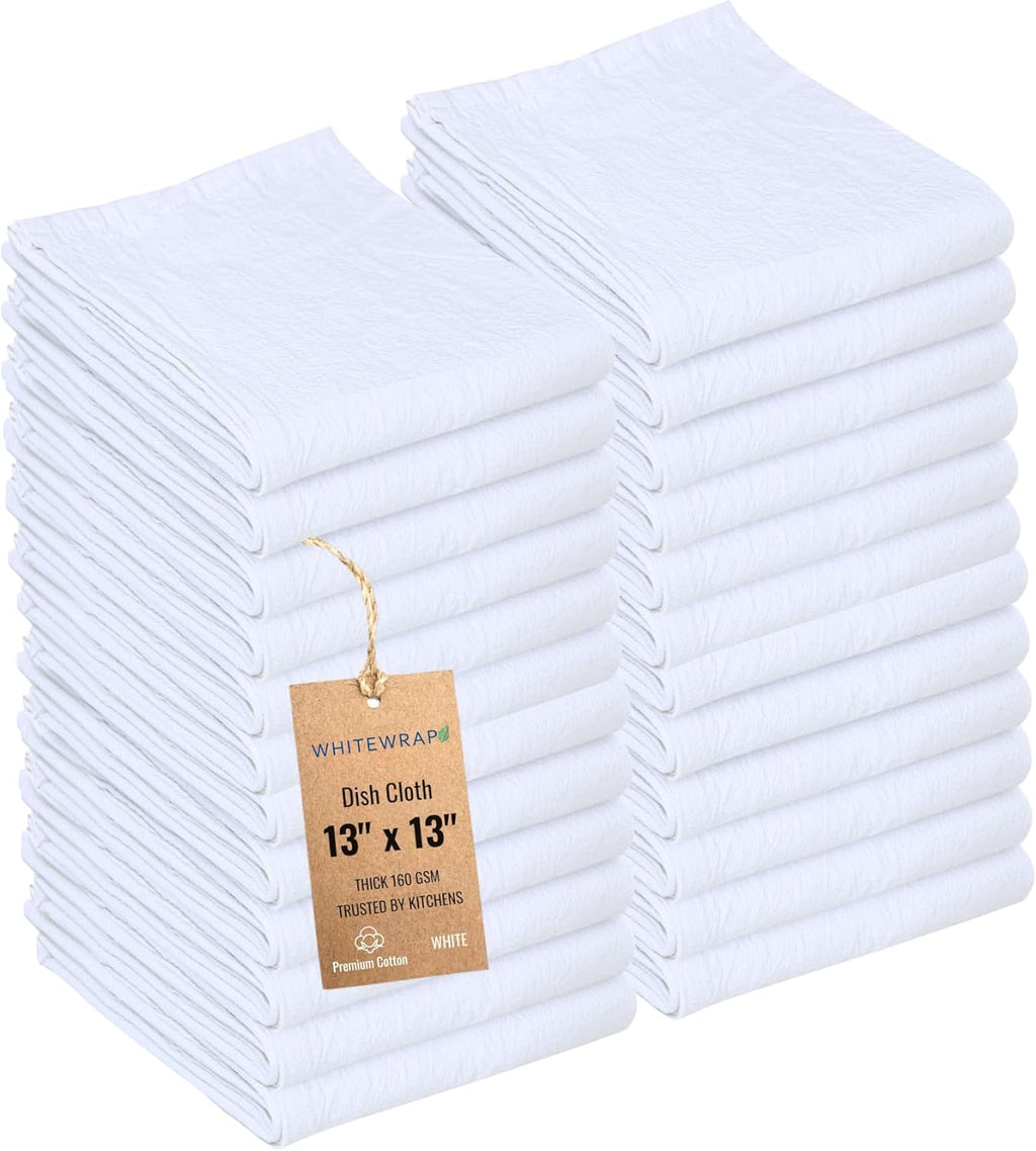 Dish Cloths Cotton| Kitchen Wash Cloth| Shop Towels Absorbent and Lint Free Flour Sack| Dishcloths