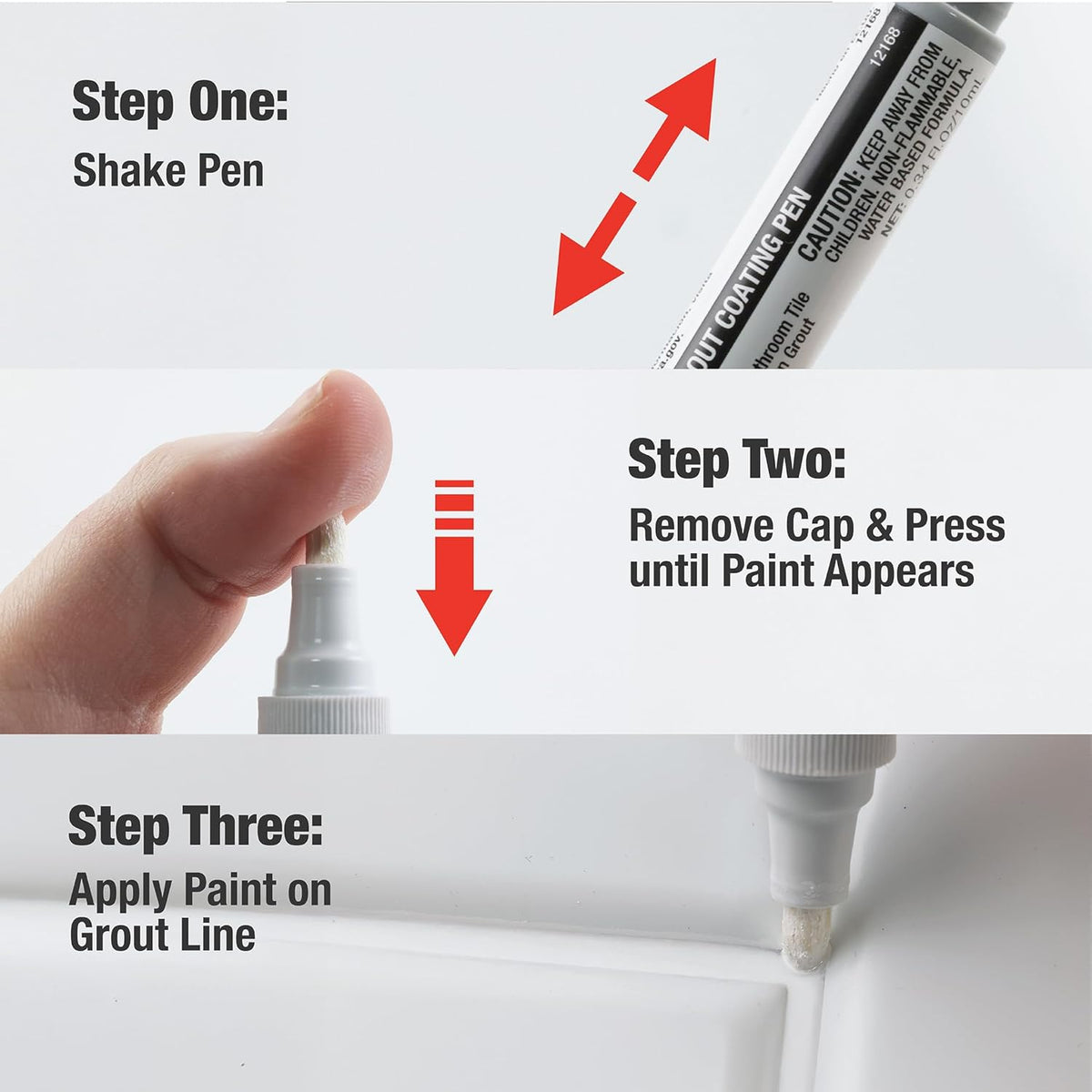 Danco 0.25 oz. Tile Grout Coating Pen for use on Bathroom and Kitchen Tiles (12168)