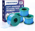 FRESINIDER Silicone Medical Tape – 1" x 5 Yard Blue 4 Rolls, Pre-Cut, Waterproof & Repositionable