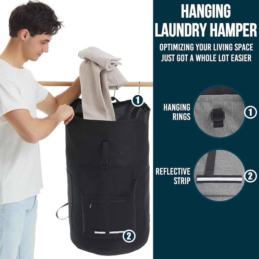 Laundry Bag Extra Large 115L，Laundry Backpack with Shoulder Straps，Sturdy Travel Laundry Bags with