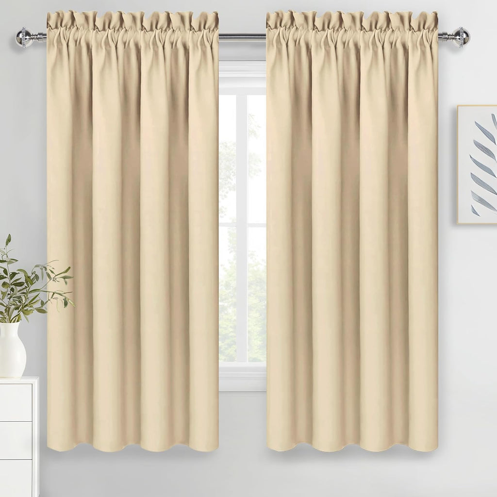 DWCN Blackout Curtains for Bedroom – Rod Pocket Thermal Insulated Noise Reducing Noise Reducing