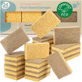 bioGo 24 Pack Biodegradable Kitchen Sponges - Eco-Friendly, Compostable, Natural Cellulose Dish