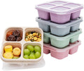 5 Pack Bento Lunch Box,4 Compartment Snack Containers,Divided Snack Box,Meal Prep Lunch Containers