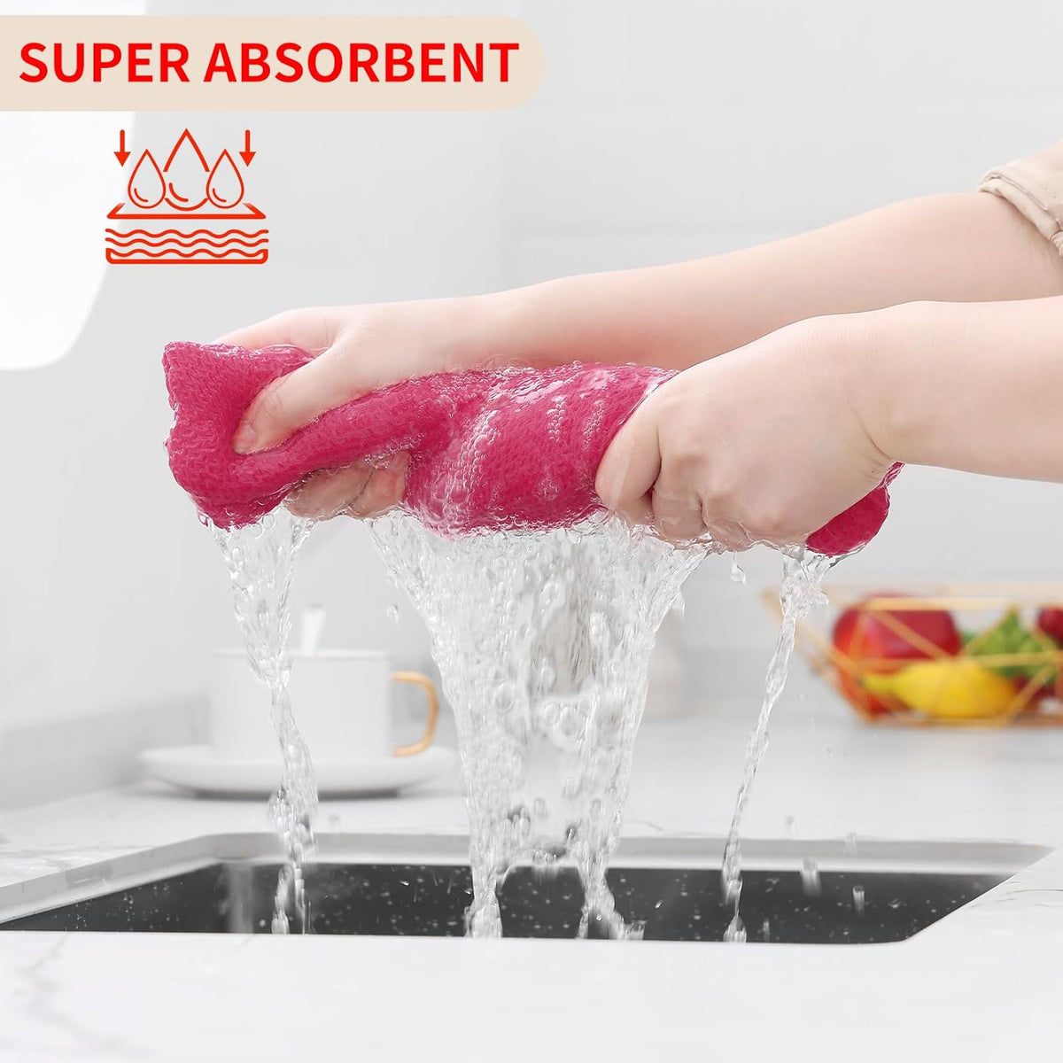 Homaxy 100% Cotton Waffle Weave Kitchen Dish Cloths, Ultra Soft Absorbent Quick Drying Dish Towels