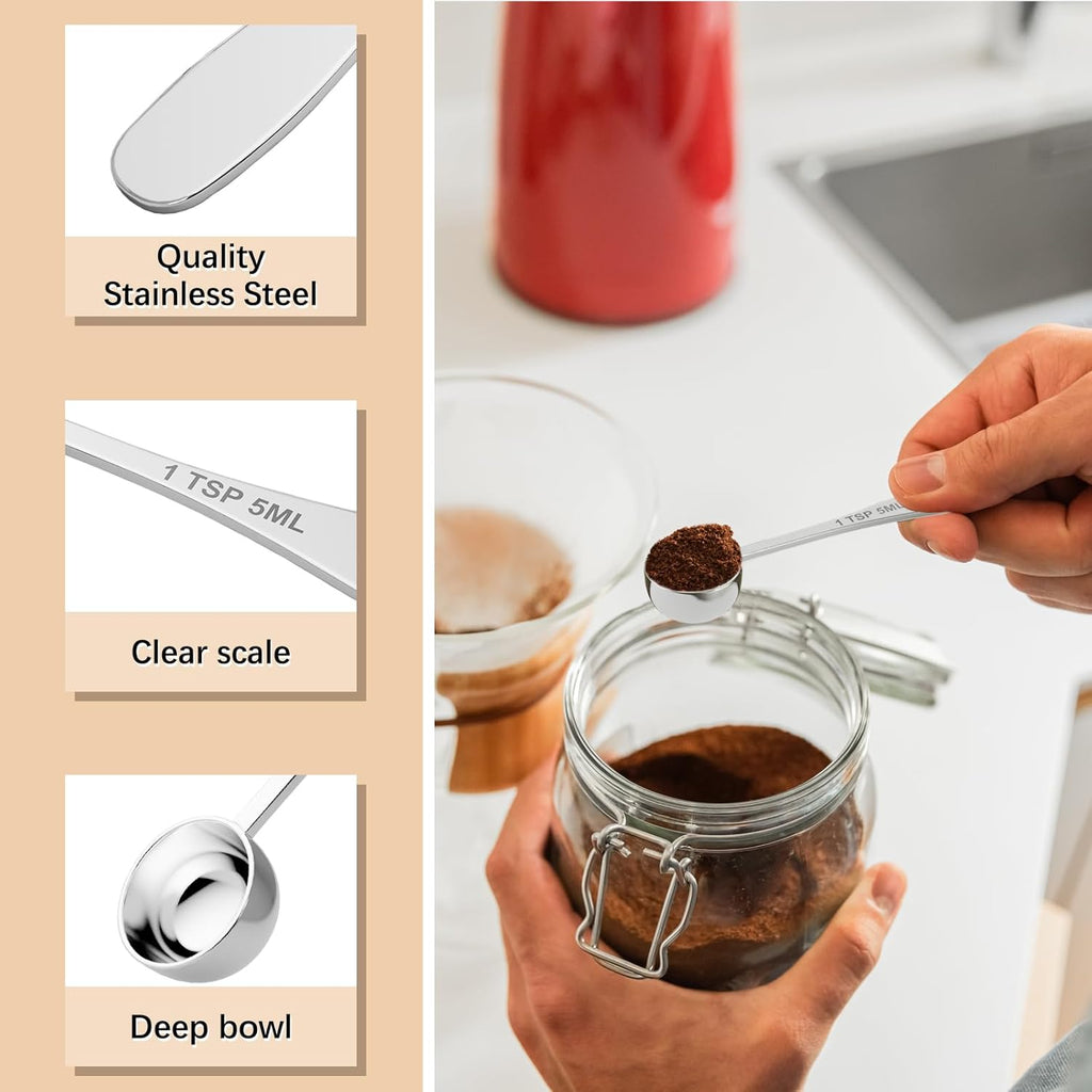 2PCS 1/2tsp(1/6tbsp, 2.5 ml) Single Measuring Spoon, Stainless Steel Individual Teaspoon, Metal