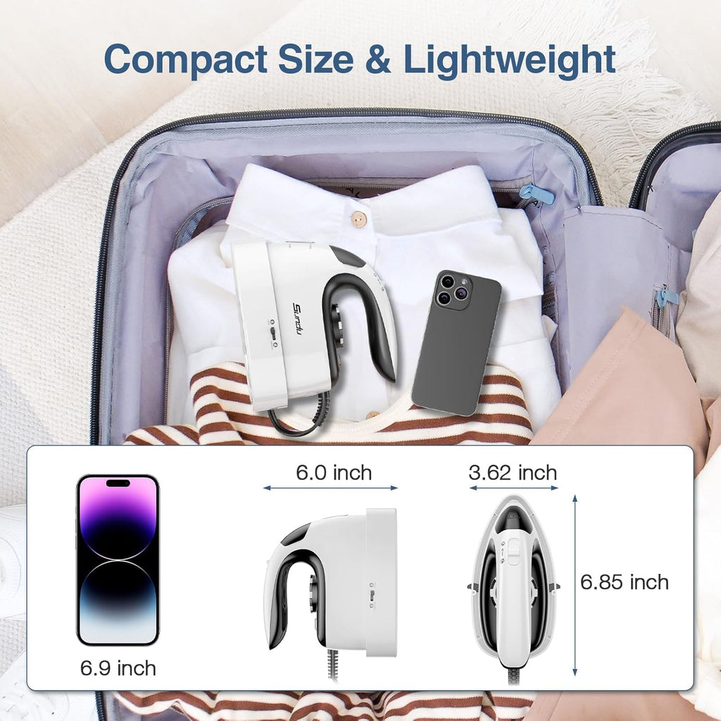 Sundu Mini Travel Iron with Steam,1000W Portable Non-Stick Soleplate Steam Small Iron for Quilting