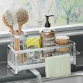 HapiRm Sponge Holder for Kitchen Sink - Self-draining Sink Caddy with Brush Holder and Dishcloth