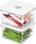 VAKUEN Premium Airtight Food Storage Containers, Square 2PC/Set(1.48qt/1.4Lx2pcs), Smart One-Click