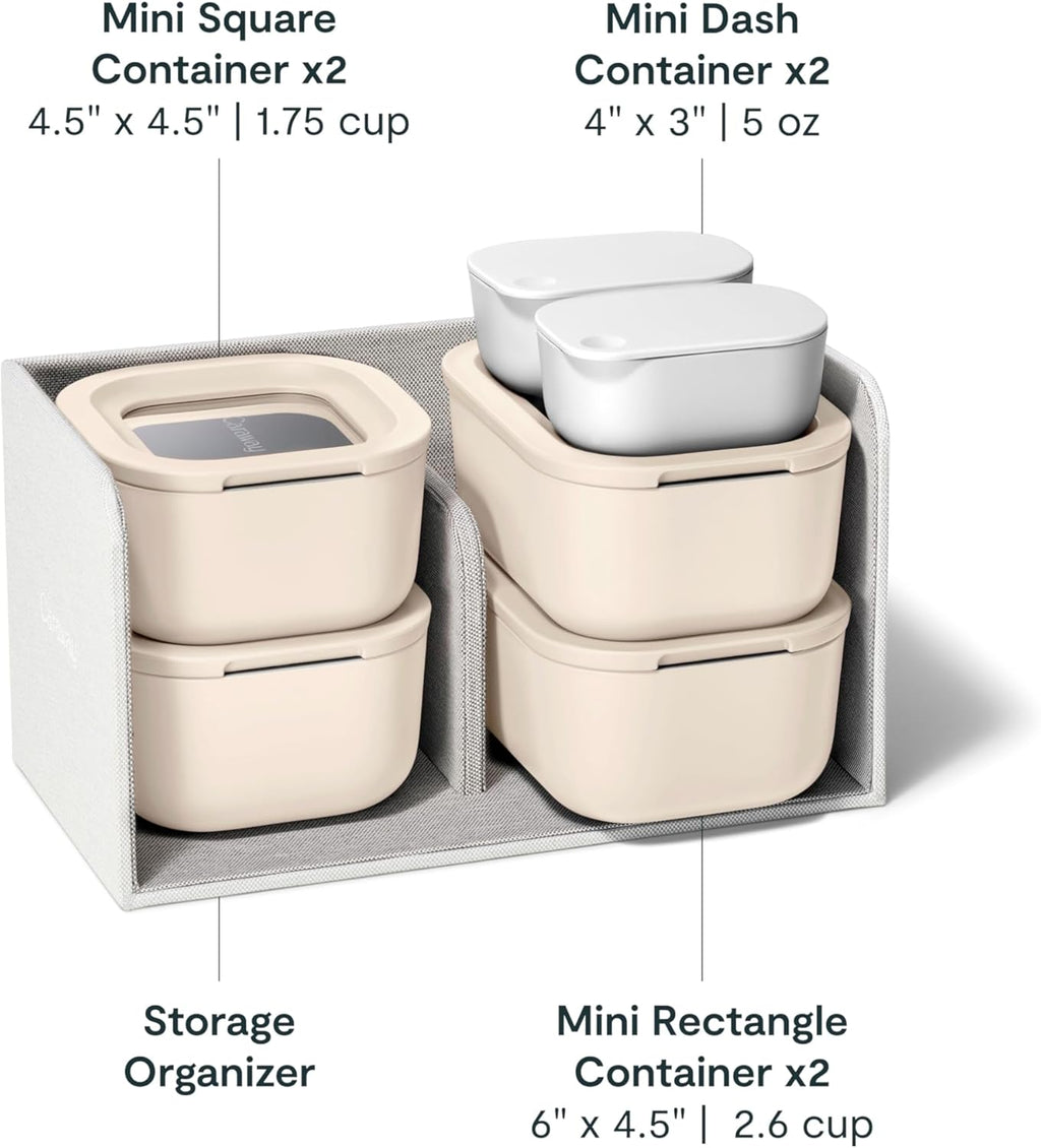 Caraway Mini Food Storage 11pc Set - Glass Storage Containers for Food - Non-Toxic Ceramic-Coated
