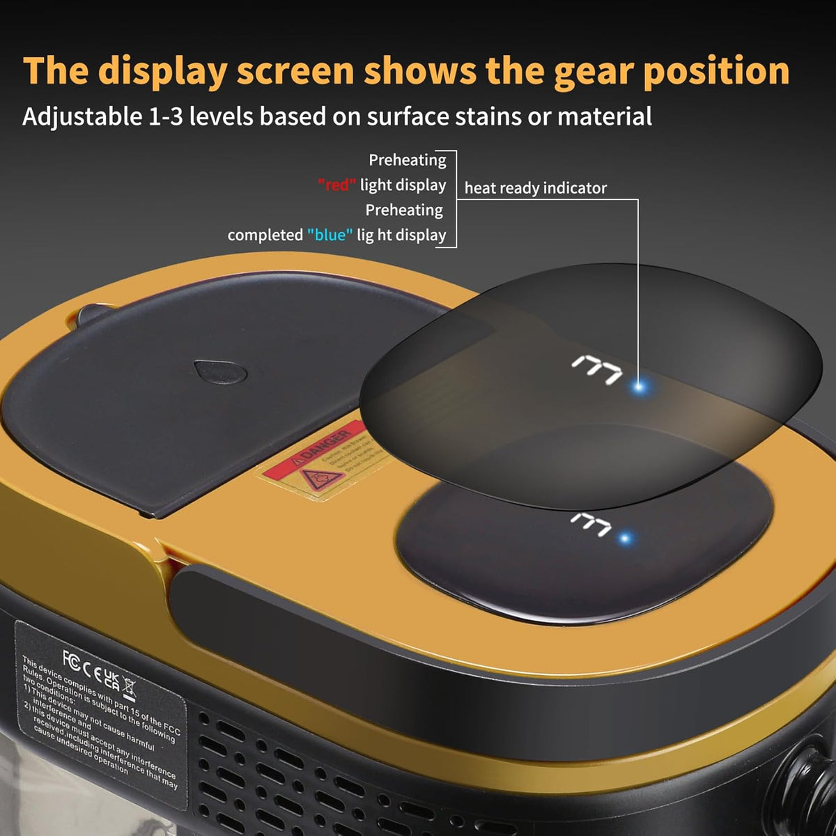 Steam Cleaner, 3-Level Adjustable Handle, 15s Heat-Up, 1.69 Quarts Tank, Portable Steamer for