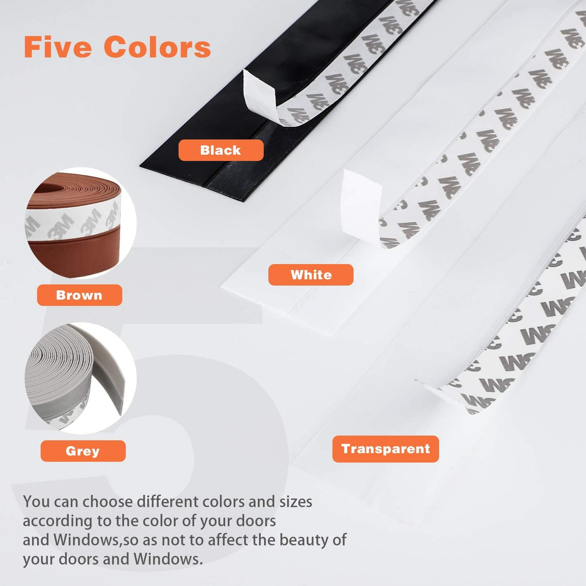 26 Feet Silicone Seal Strip,Door Weather Stripping, Sealing Tape for Door Draft Stopper Adhesive