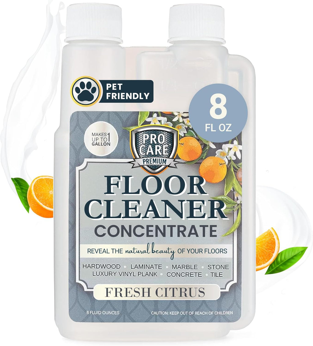 ProCare Citrus Floor Cleaner Concentrate (Made in USA) | Vinyl, Wood, Tile, Stone & Laminate Floor