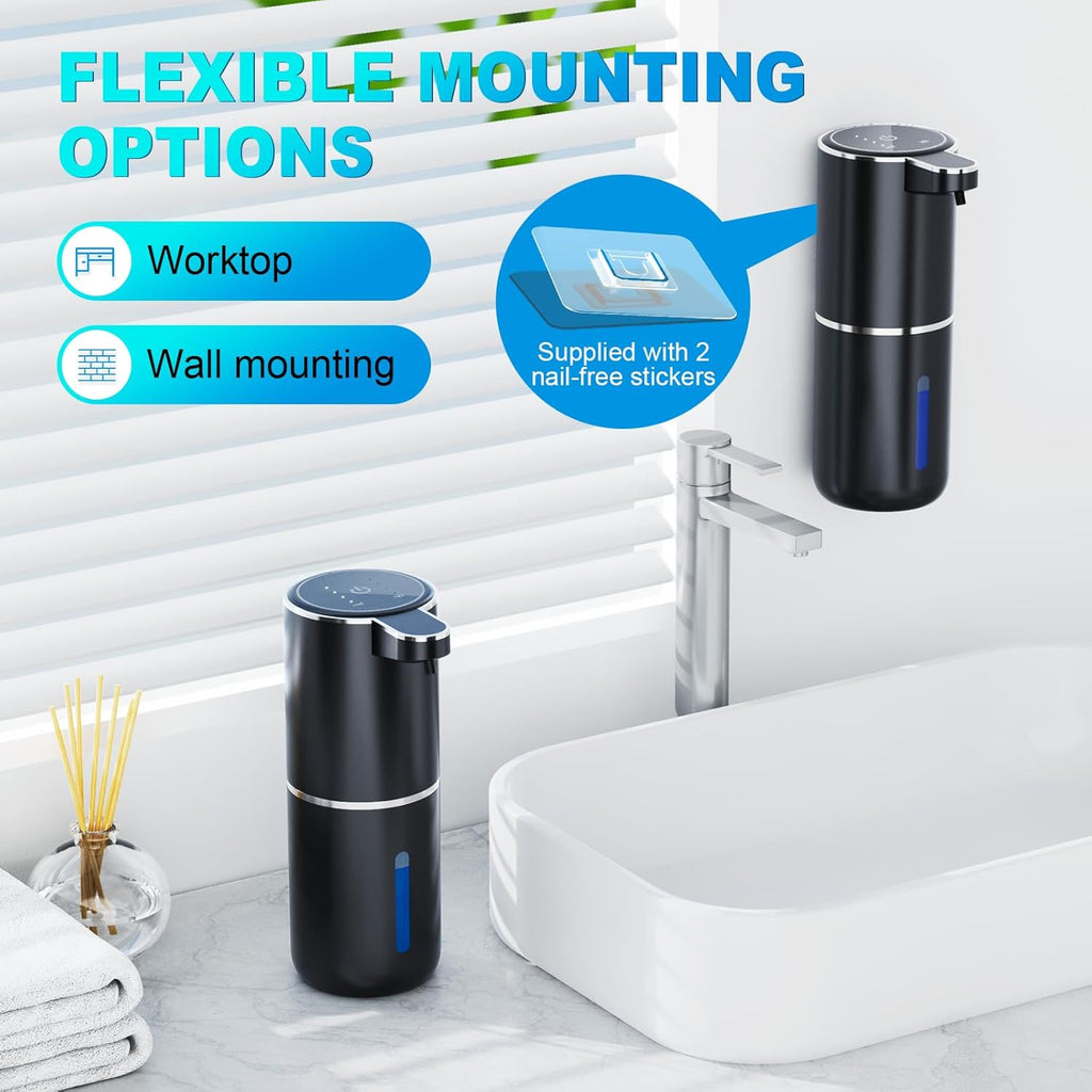 Automatic Foaming Soap Dispenser, 12.8oz/380ml Wall Mount Touchless Soap Dispenser with Sensor