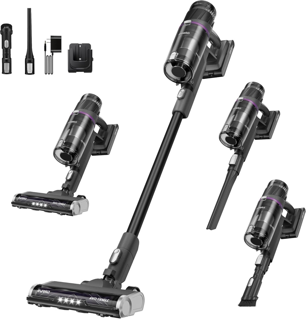 Eureka Cordless Stick Vacuum Cleaner ReactiSense 440, 60-Min Runtime, Anti-Tangle Brushroll