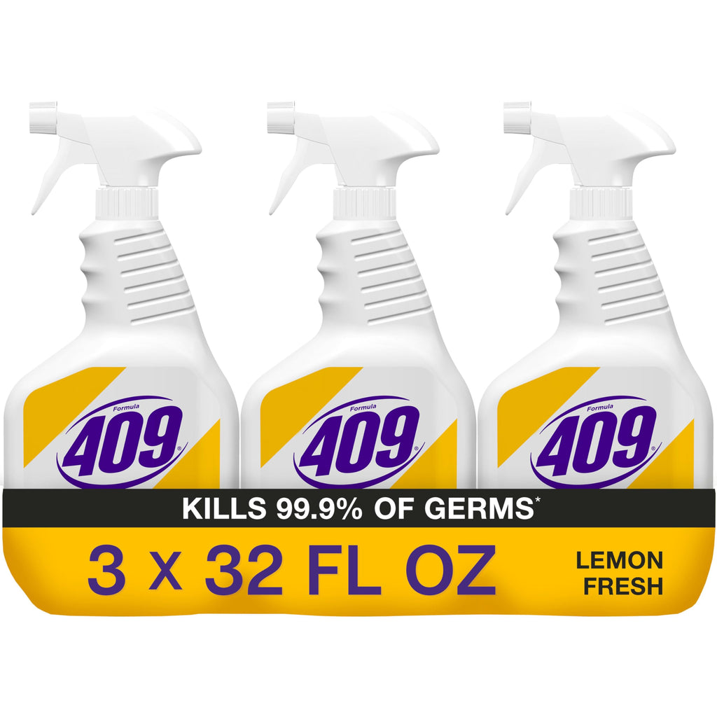 Formula 409 Multi-Surface Cleaner, Spray Bottle, Lemon Fresh, 32 Fluid Ounces, Pack of 3