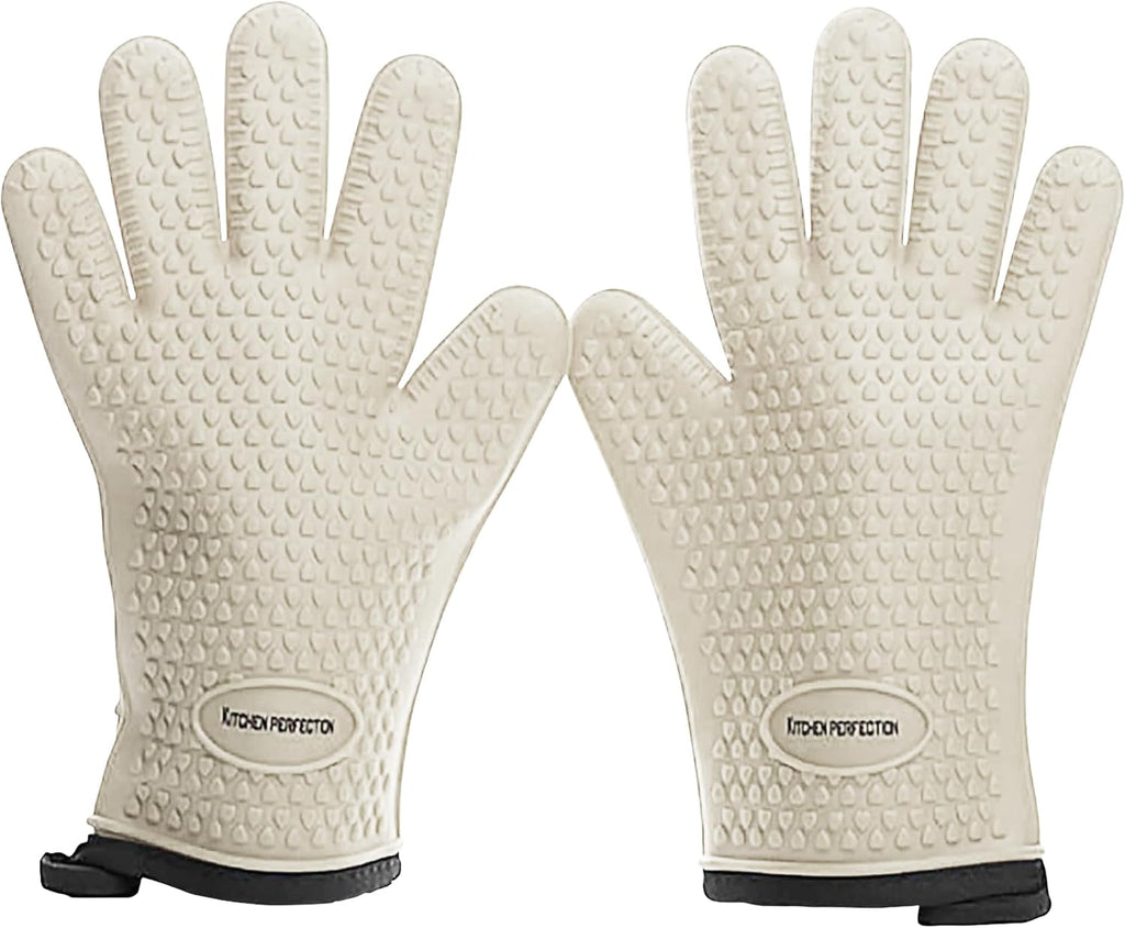 KITCHEN PERFECTION S Silicone Smoker Oven Gloves for Women -Extreme Heat Resistant BBQ Gloves