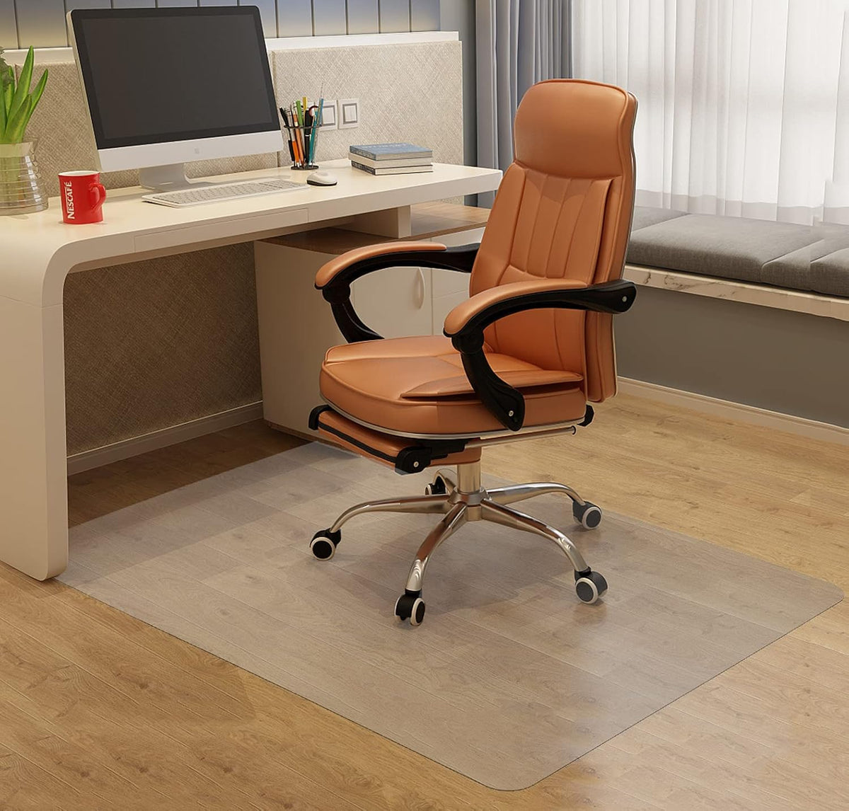 Chair Mat for Hardwood Floor, 53”x 45” Office Chair Mat, Floor Mat for Office Chair, Clear Desk