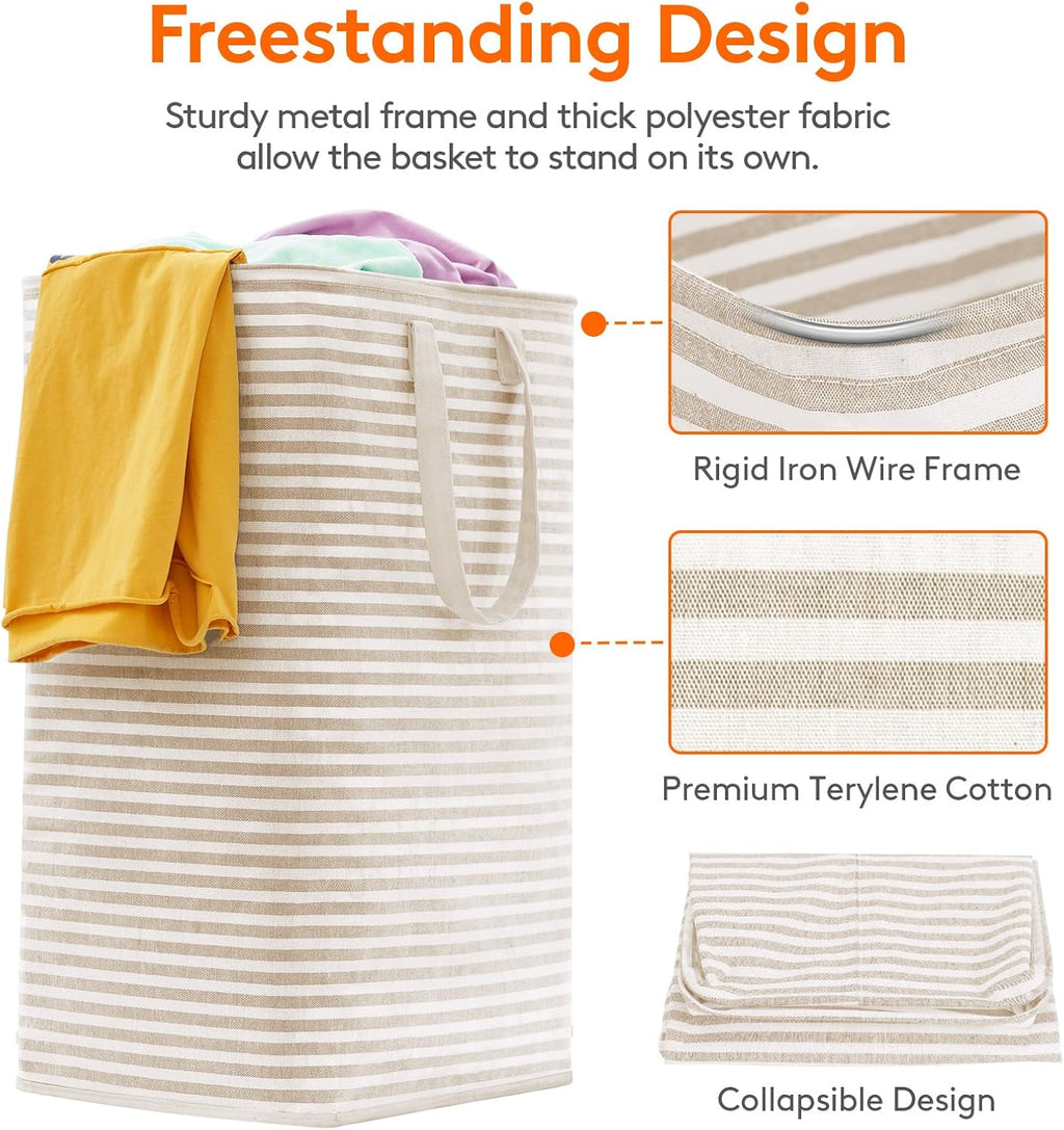 Lifewit 2 Pack Laundry Hamper Large Collapsible Laundry Baskets, Freestanding Waterproof Clothes
