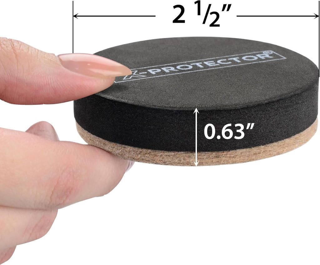 Felt Furniture Sliders Hardwood Floors X-PROTECTOR – 24 PCS 2 1/2 inch Furniture Sliders – Heavy