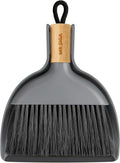 MR.SIGA Mini Dustpan and Brush Set, Portable Cleaning Brush and Dustpan Combo with Bamboo Handle