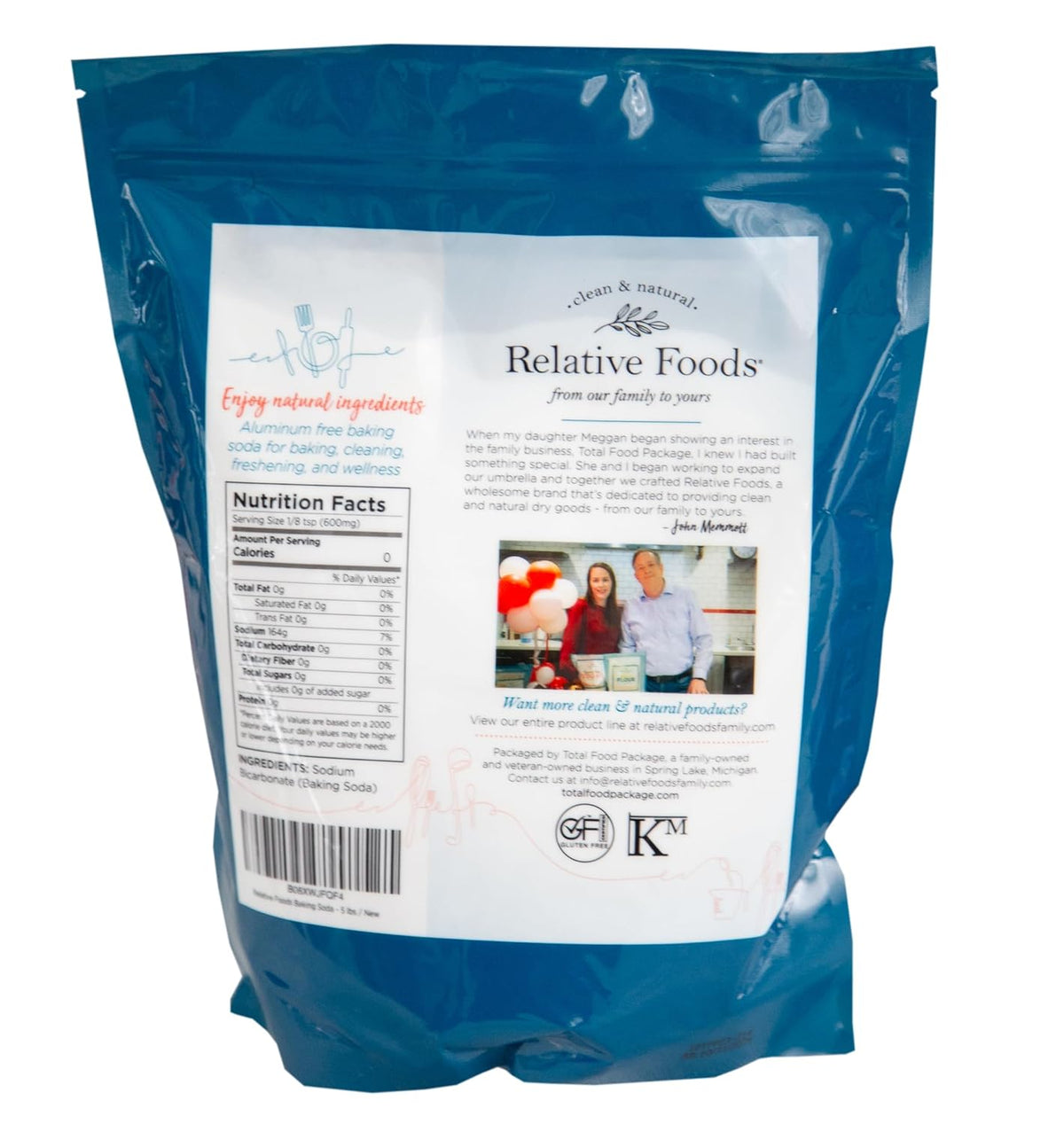 Relative Foods Baking Soda for Cooking, cleaning, & More - Gluten Free Sodium Bicarbonate Baking
