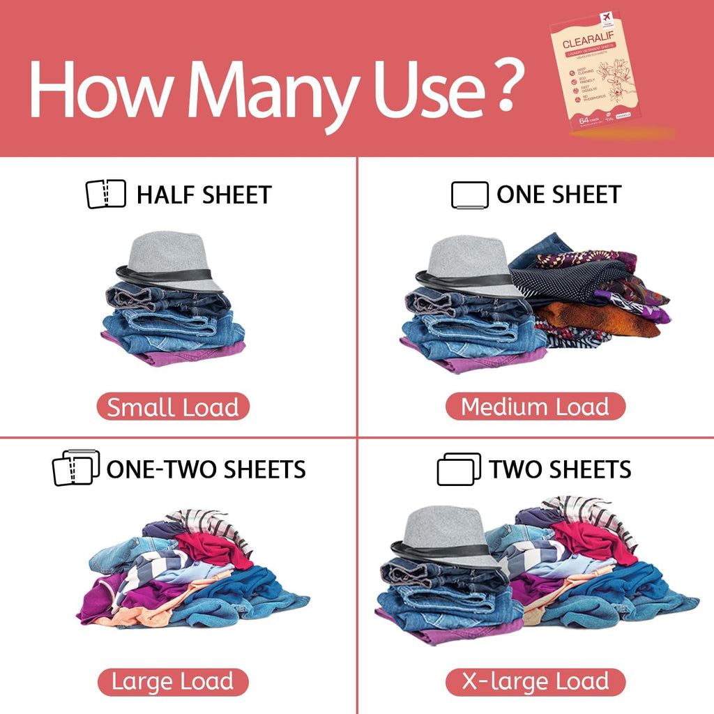 CLEARALIF Laundry Detergent Sheets, Magnolia, 64 Load, CLEARALIF Laundry Detergent Strips Eco