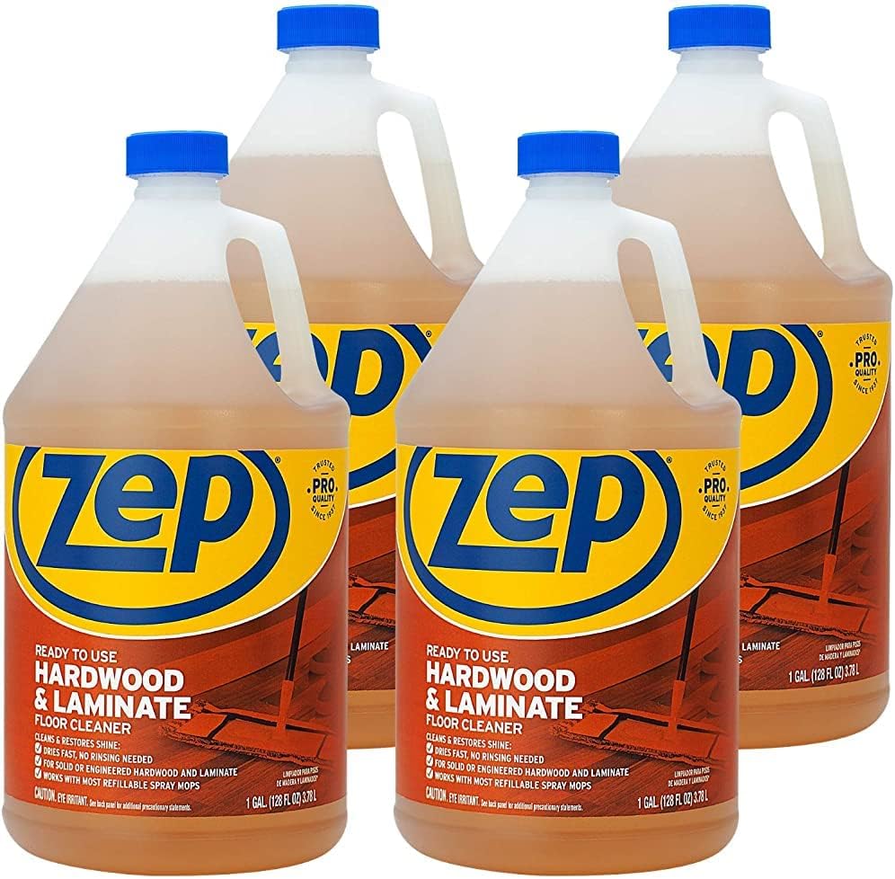 Zep Hardwood & Laminate Floor Cleaner, Brown, 128 fl oz (Pack of 4) (ZUHLF128CT)