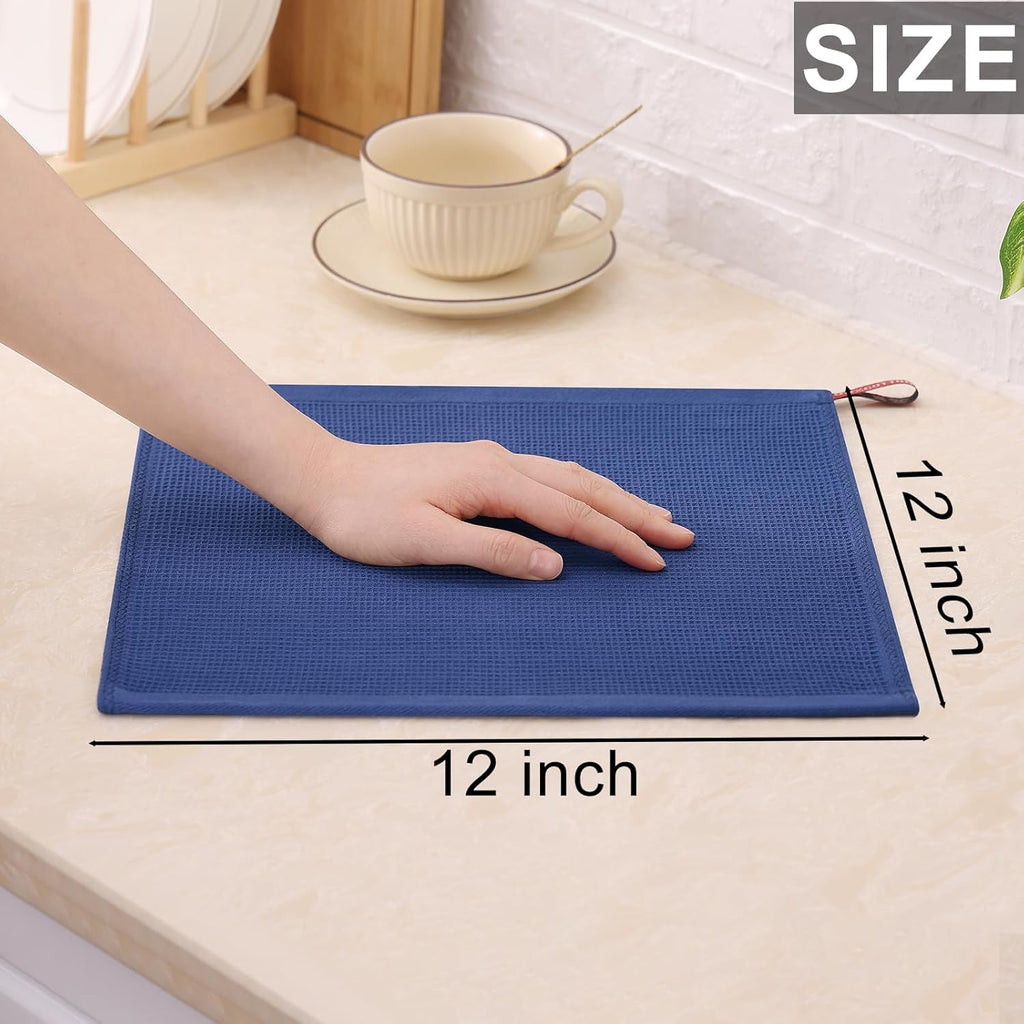Homaxy 100% Cotton Waffle Weave Dish Cloths - 8 Pack Soft and Absorbent Dish Towels - 12 x 12