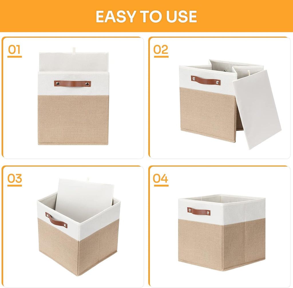 DULLEMELO Cube Storage Bins,12 x 12 x 12 inch Fabric Storage Cubes for Organizing,Collapsible