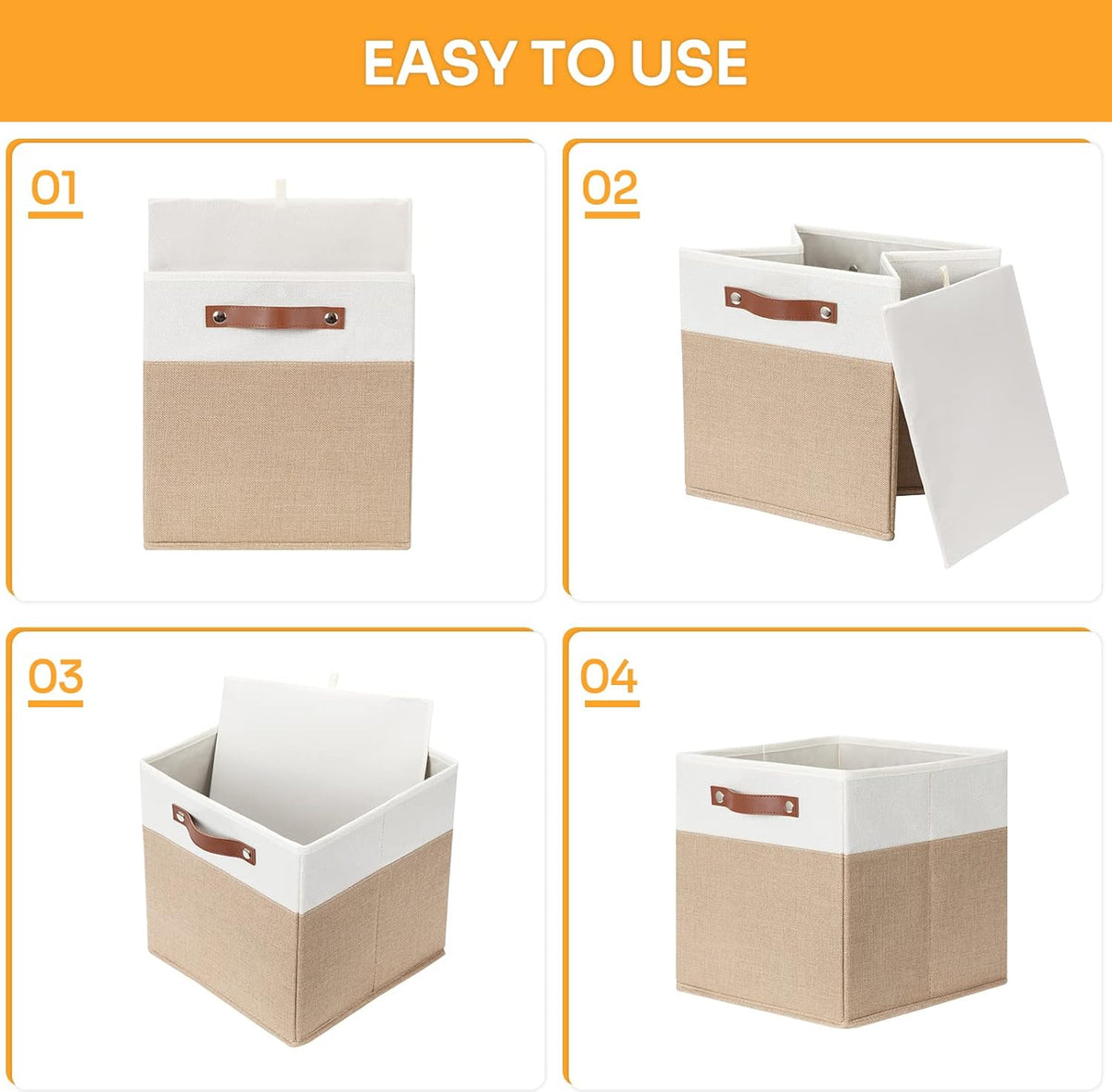 DULLEMELO Cube Storage Bins,12 x 12 x 12 inch Fabric Storage Cubes for Organizing,Collapsible