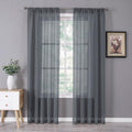 Tollpiz Sheer Curtains Bedroom Linen Textured Curtain Sheers Light Filtering Voile Rod Pocket