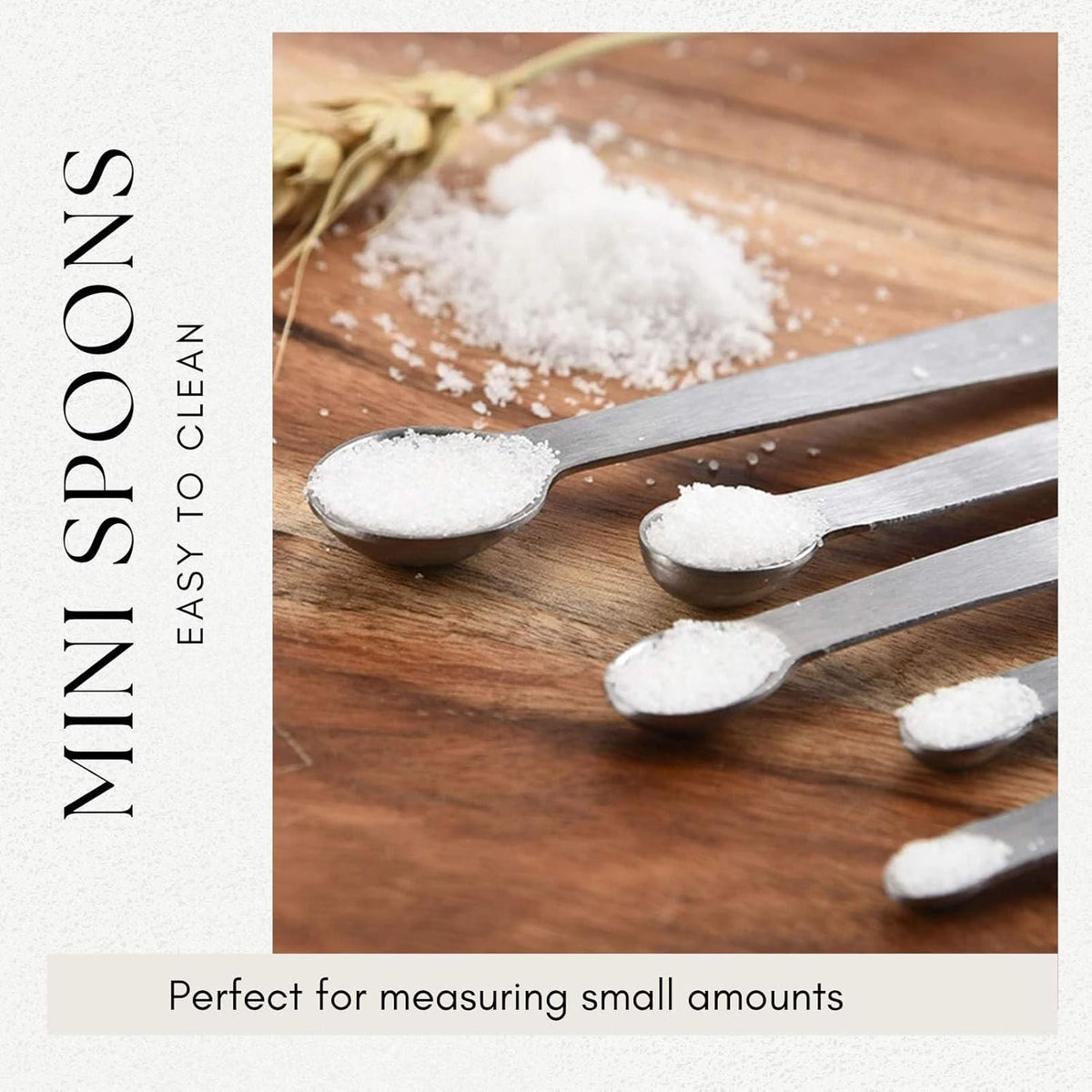 2 Pack Teaspoon Measuring Spoons, 1/4 tsp, 1/8 tsp, 1/16 tsp, 1/32 tsp, 1/64 tsp Mini Measuring